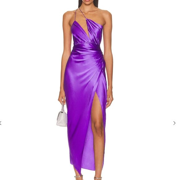 NWT The Sei Asymmetrical Plunge Dress in Grape size 0 - Picture 1 of 8